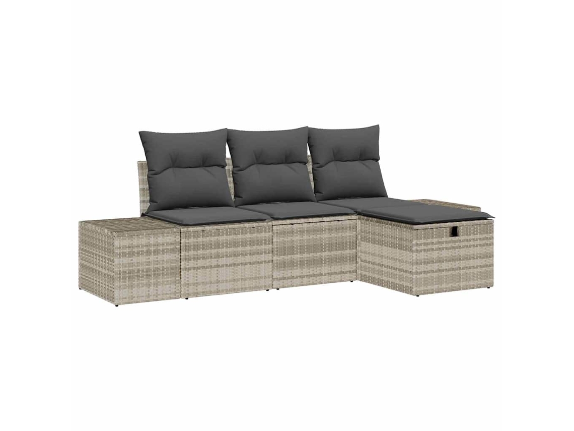 Maison Exclusive - Conjunto De Sofás Com Almofada 4 Pcs Vime Pe
