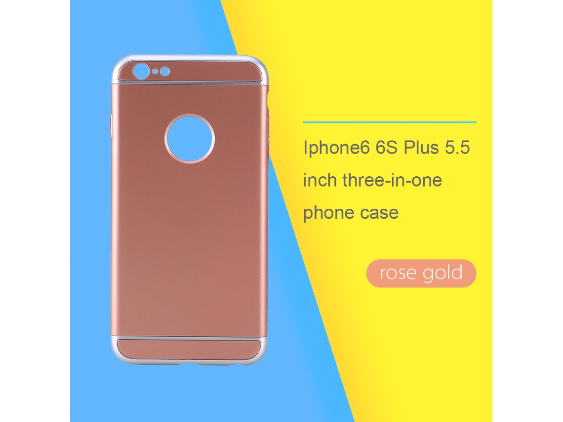 Capa de celular 3 em 1, compatível com iPhone 6/6s Plus, ouro rosa EOOCOO