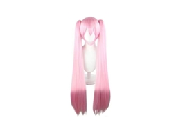 Peruca De Cosplay Com Tranças Duplas Rosa Degradê | Cabelo Longo, Estilo Anime Para Fãs