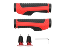 Manoplas de borracha antiderrapantes para guidão de bicicleta MTB, preto/vermelho