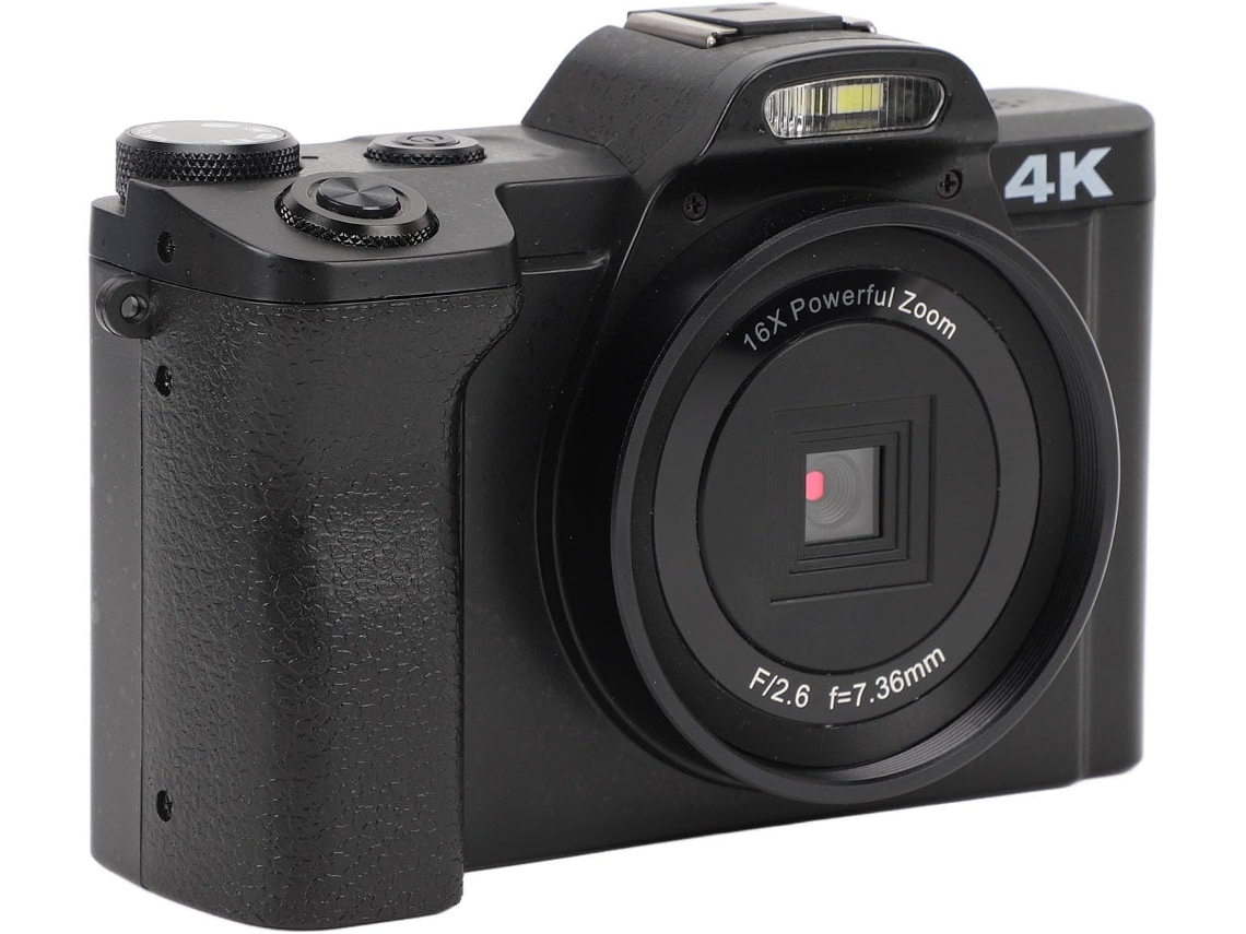 Câmera Digital 4k, Câmera Hd De 48 Mp Com Tela De 3,0 Polegadas, Zoom De 16x, Rotação De 270 Graus, Câmera De Rede (preta)