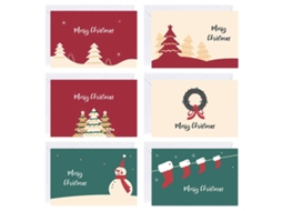 Conjunto de Cartões de Natal com Mensagem e Adesivos para Envelope NEVEANCE