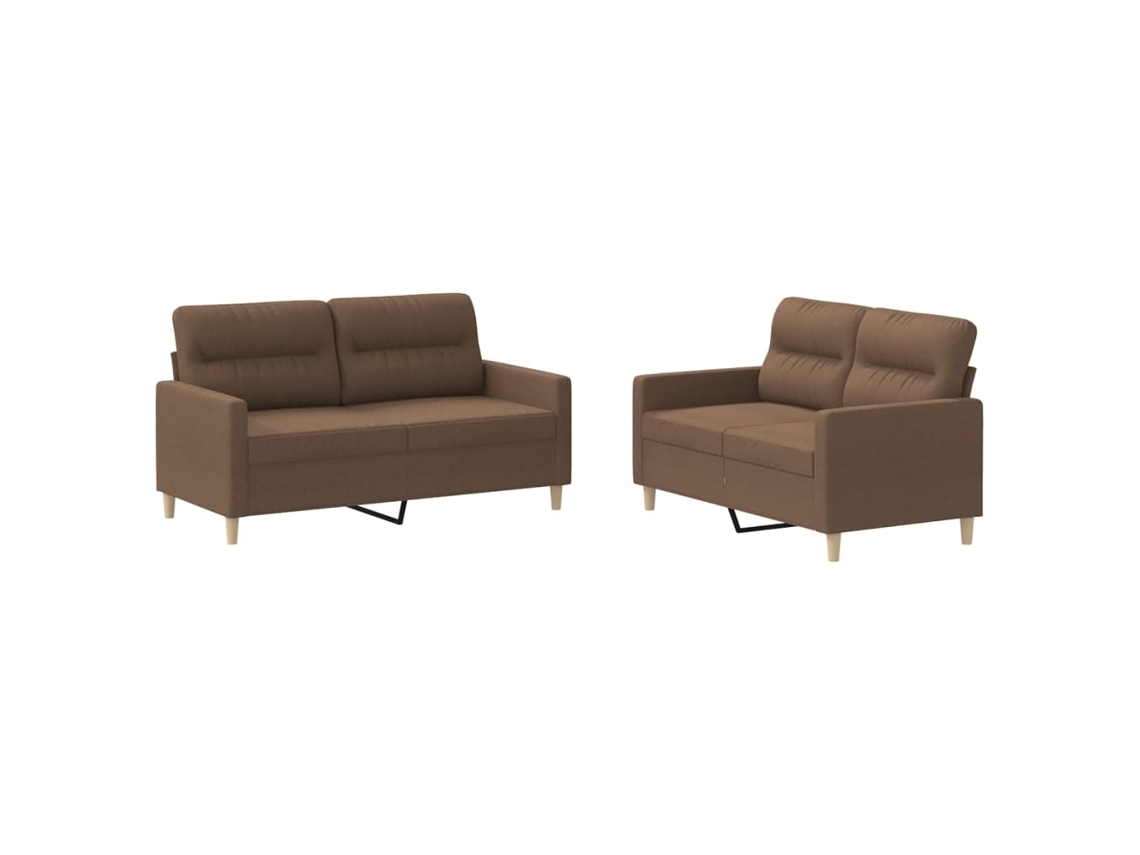 Conjunto de Sofás com Almofadões Tecido Castanho MAISON EXCLUSIVE