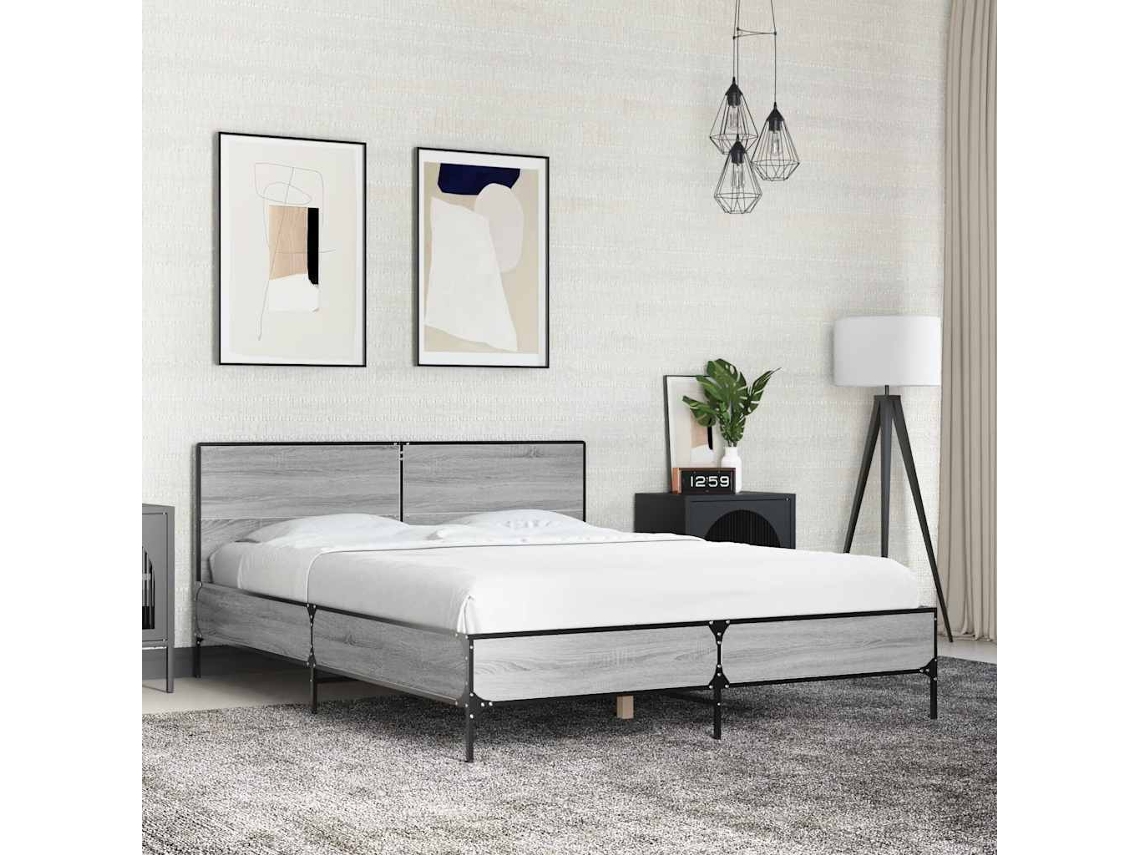 Vidaxl Estrutura Cama 140x190 Cm Derivados De Madeira/metal