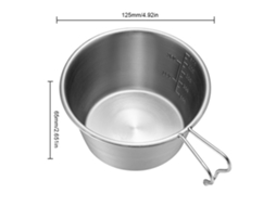 Copo de Camping Inox Portátil 500ml com Alça