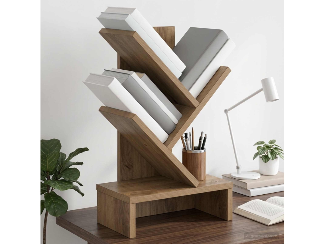 Vidaxl Estante De Livros Em Árvore 3 Níveis 30 X 18 X 48 Cm
