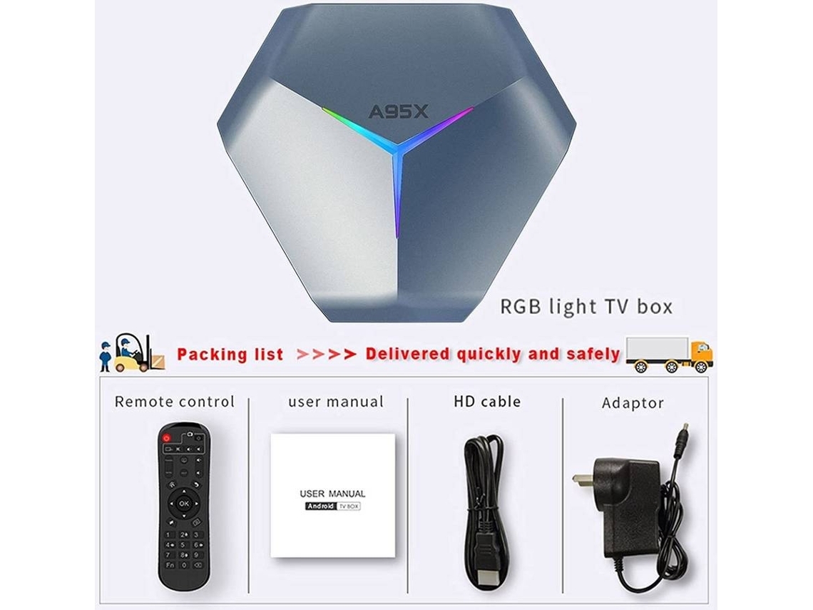 Box Smart TV YDCY A95XF4 913-XW (Android - 4K Ultra HD - 4 GB RAM - Wi-Fi)
