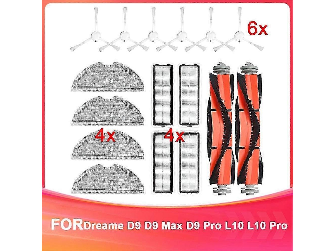 Peças De Reposição Para Aspirador De Pó Dreame D9, D9 Max, D9 Pro, L10, L10 Pro, Escova De Cabeça, Escova Lateral Xf33 Brilvibera