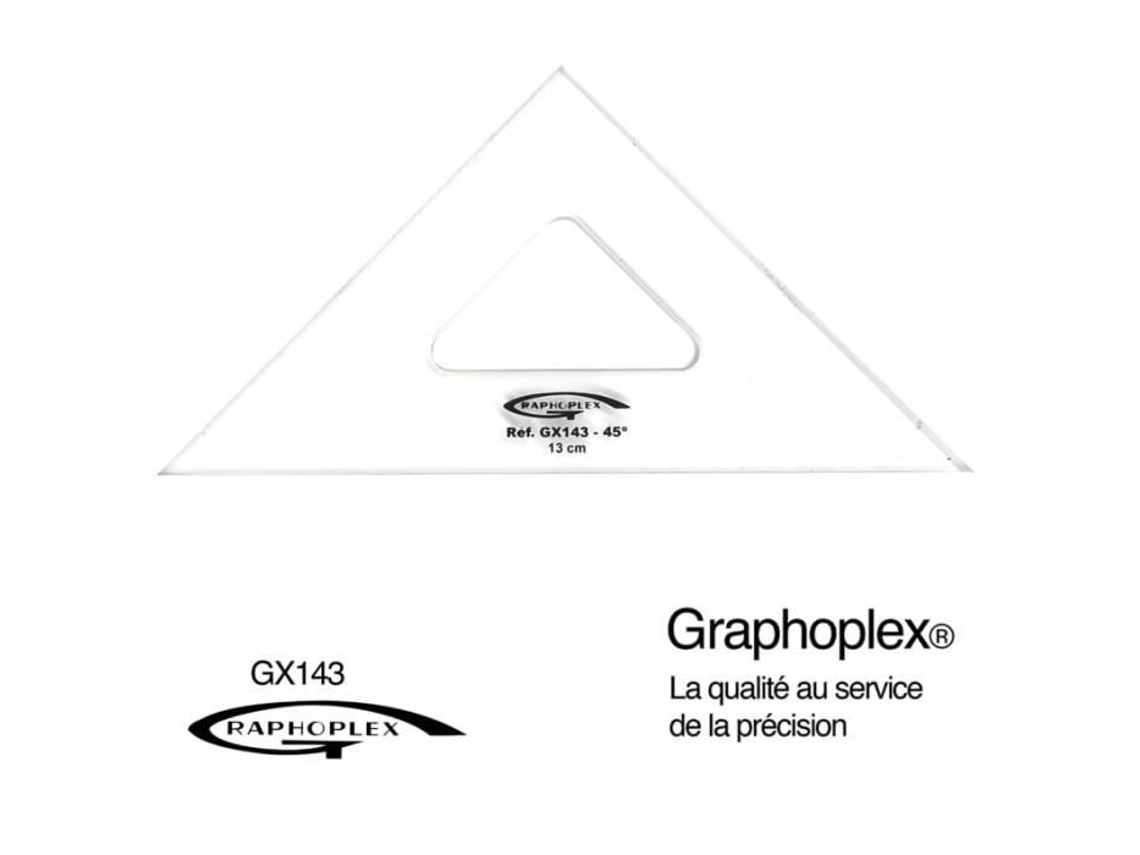 Quadrado 45° 3 arestas retas 13 cm - Graphoplex cor