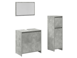 Conjunto de 3 Móveis Casa Banho De Madeira Cinza Cimento MAISON EXCLUSIVE (95x95x45 cm)