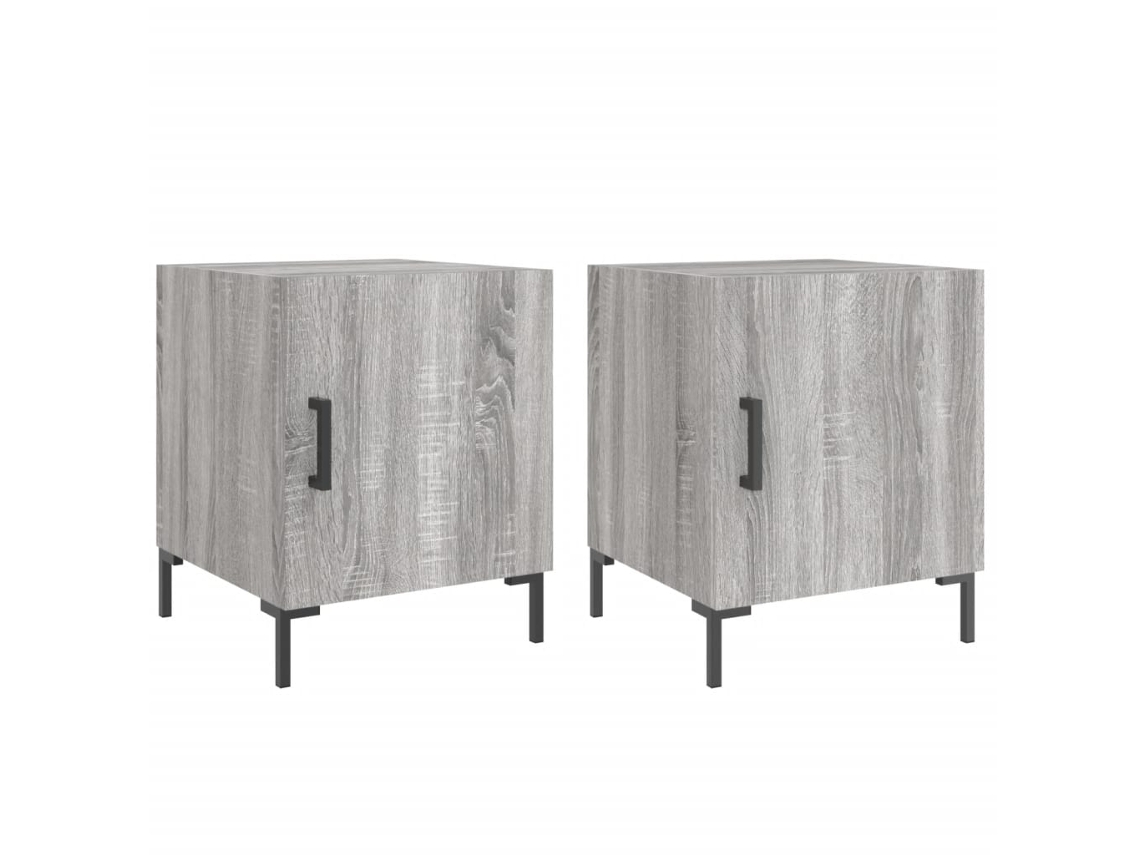 Conjunto de Mesa Cabeceira 2pcs 40x40x50 cm Madeira Processada Cinza Sonoma MAISON EXCLUSIVE