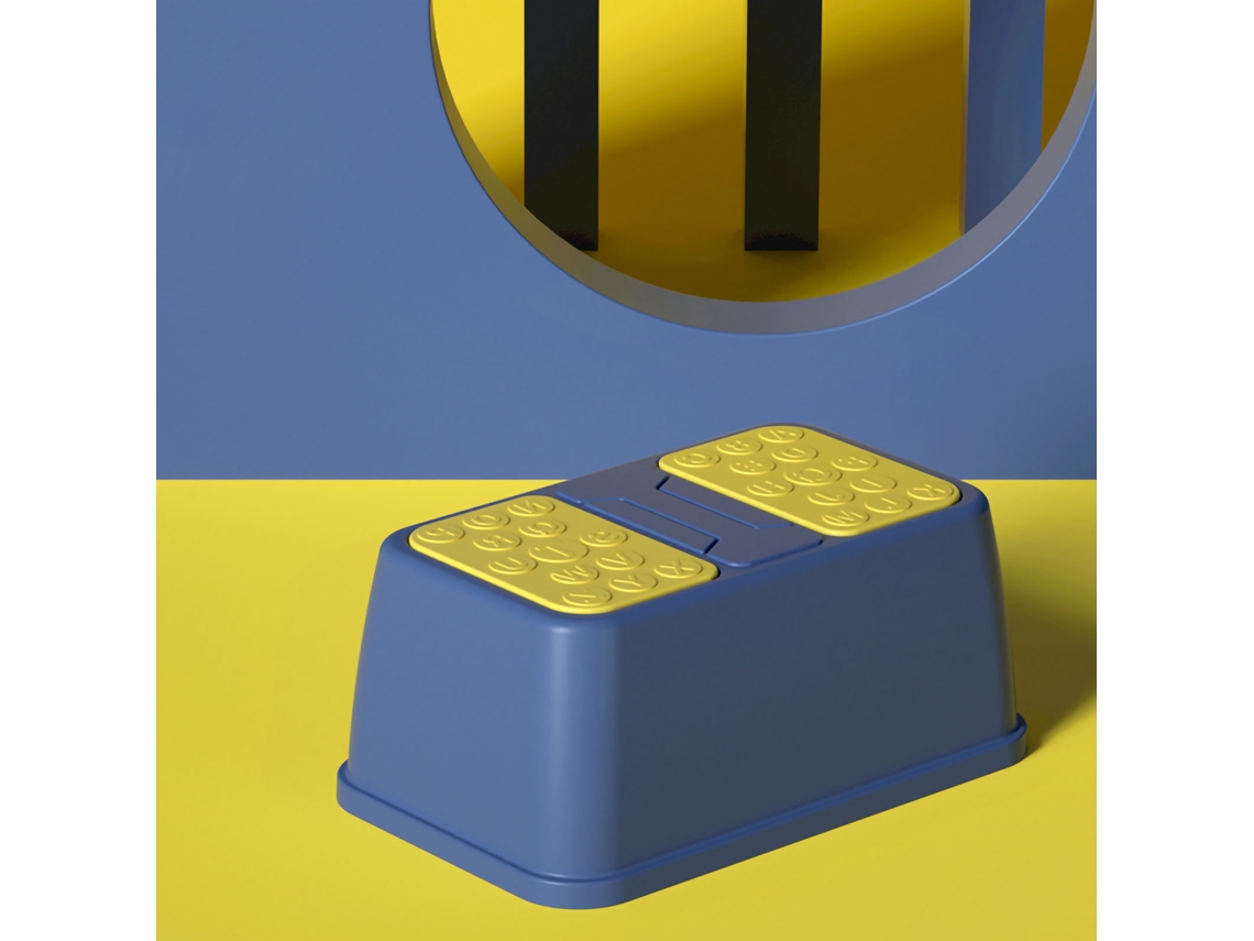 Escada de apoio para banheiro infantil plástico antiderrapante com prevenção de rollover azul 1 camada S/MARCA