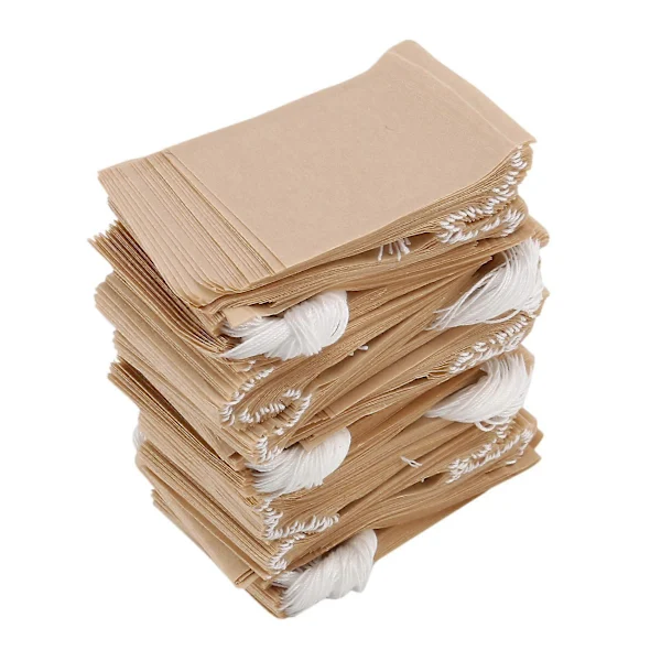 Pacote Com 500 Saquinhos De Chá Descartáveis ​​de Papel Cordão Para A Granel E Café (marrom Natural).