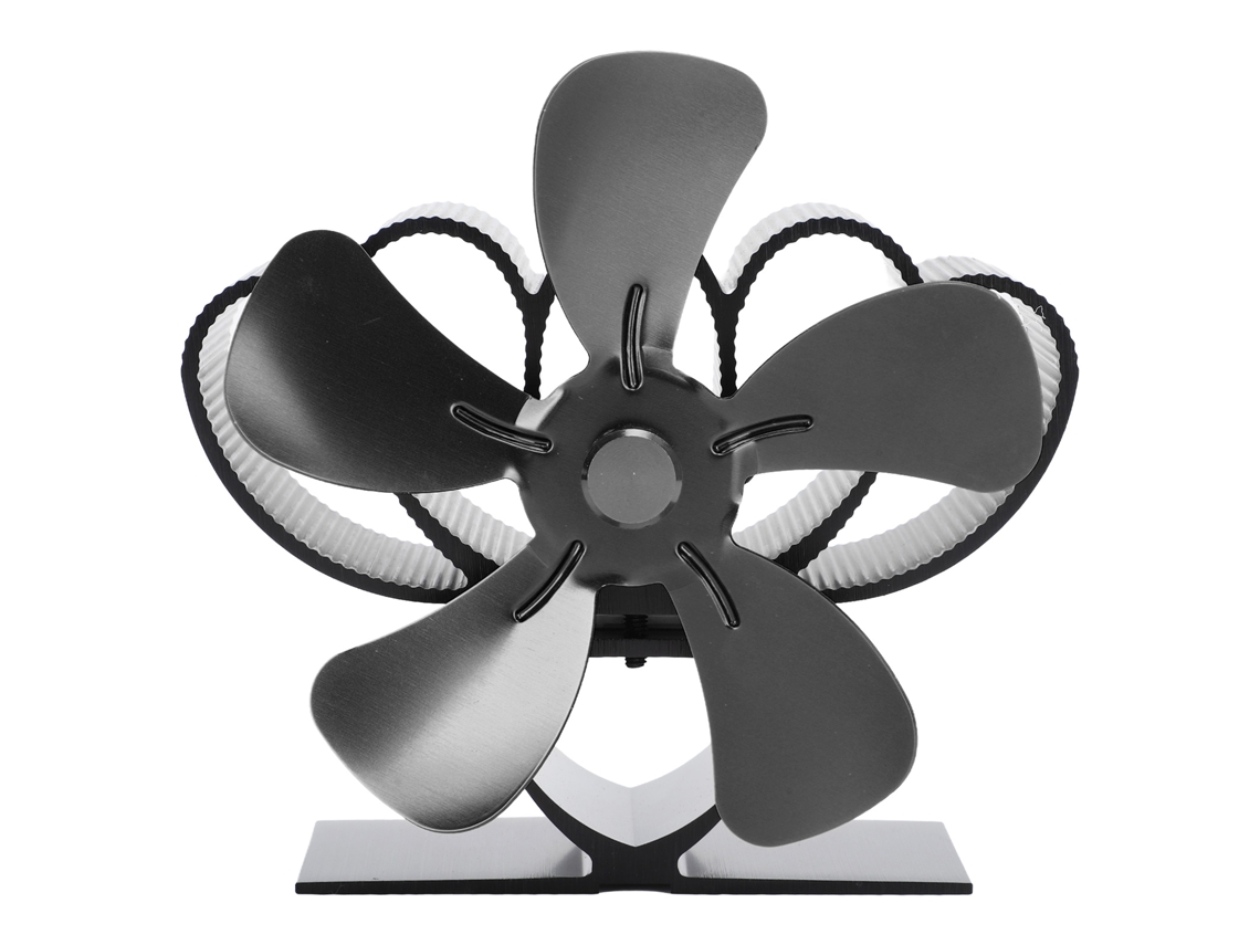 Ventilador De Estufa A Calor Alumínio Silencioso Sustentável Preto