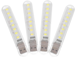 Conjunto De 4 Lâmpadas Usb Led Gatuida Com 8 Leds Em Plástico, Luz