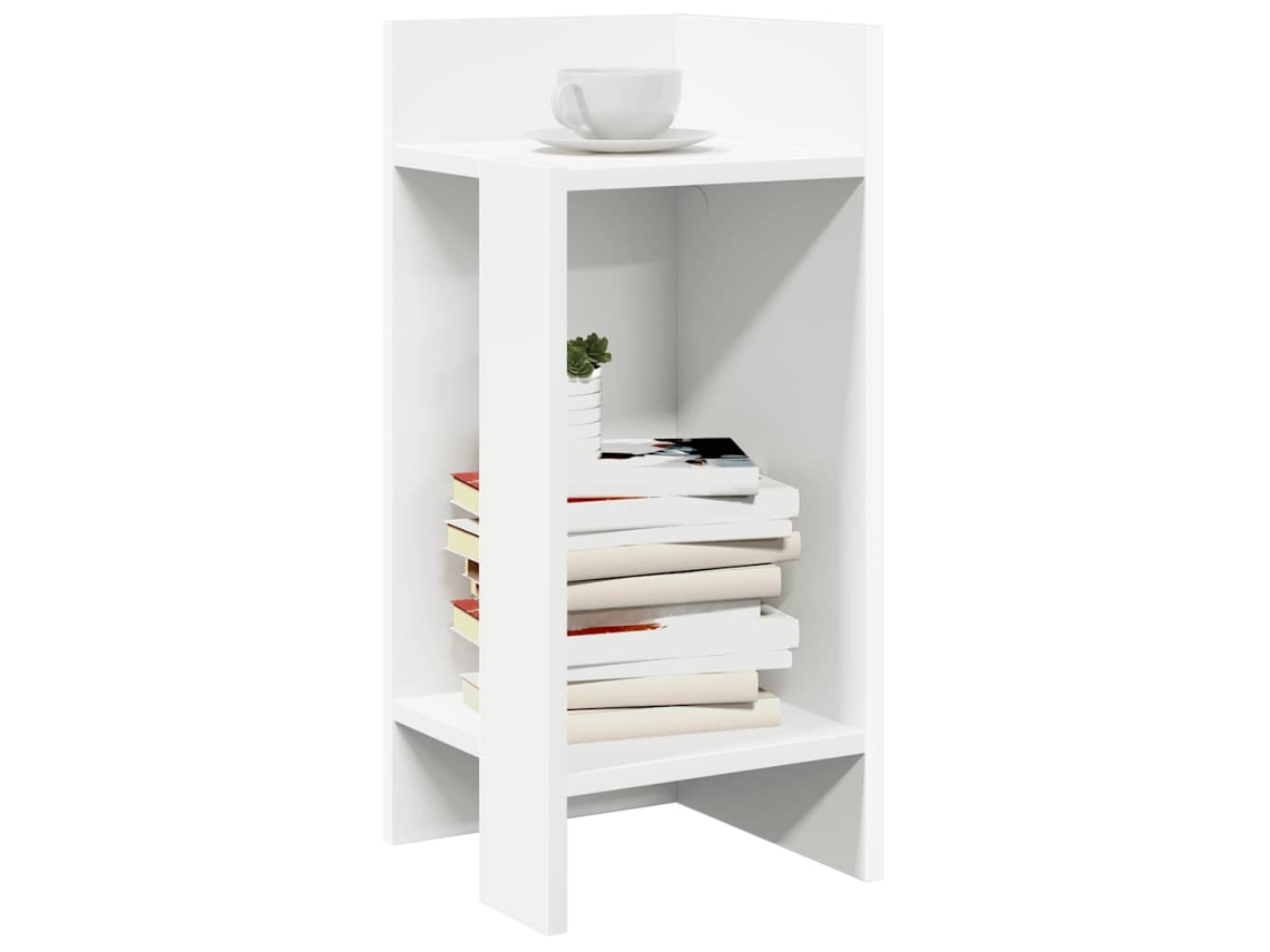 Vidaxl Mesa Lateral Com Prateleira 110x50x103 Cm Branco
