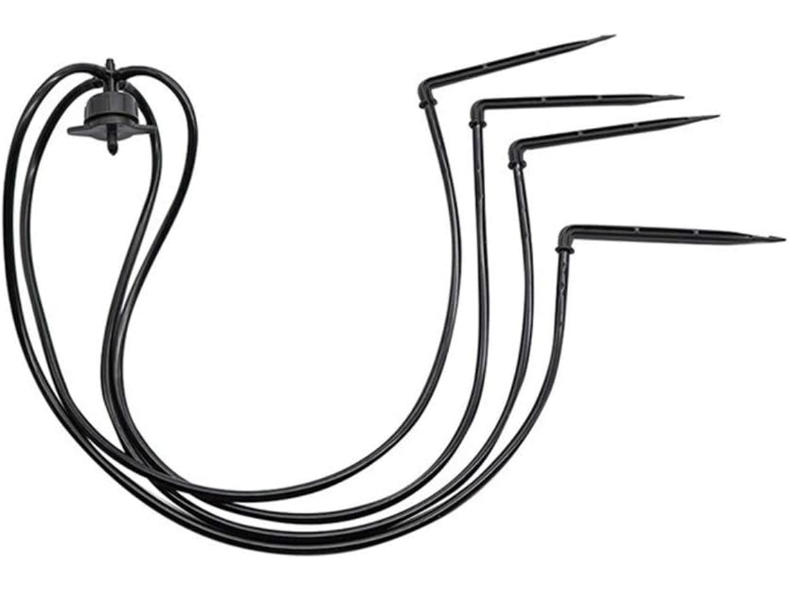 Conjunto de 1 Bico Irrigação por Gotejamento com 4 Vias e Ponta Curva, S/MARCA