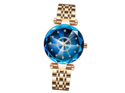 Relógio Feminino de Quartzo Resistente À Água Pulseira de Aço Inoxidável Estilo Elegante