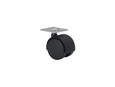 Roda Dupla De Plástico Preto 35mm Chapa De Zinco 1 0342 Ruedas Alex