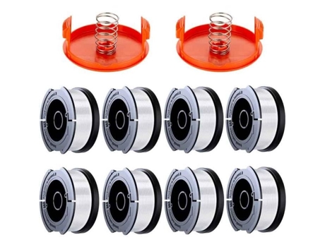 Carretel de 10 pacotes de linha de aparador de cordas Black and Decker, A6481 A6485 Carretel de 1,65 mm de linha de cortador de escova FOLAYA