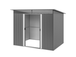 Abrigo De Jardim 4,5 M² 260x194x200 Cm Exterior Metálico Com Painéis Frontais Transparentes E 2 Portas Deslizantes Para Armazenamento De Ferramentas