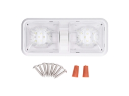 Luz De Teto Led Domo Duplo 12v 600lm 3 Vias Para Rv Barco Iate 4000-4500k