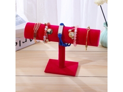 Suporte de Exibição de Pulseiras em Vermelho Rosa para Pulseiras, Scrunchies e Relógios