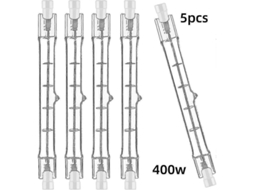 Lâmpada Halógena Linear R7s 400w Dimmável 2800k 7500lm 118mm Para Iluminação Residencial E Comercial