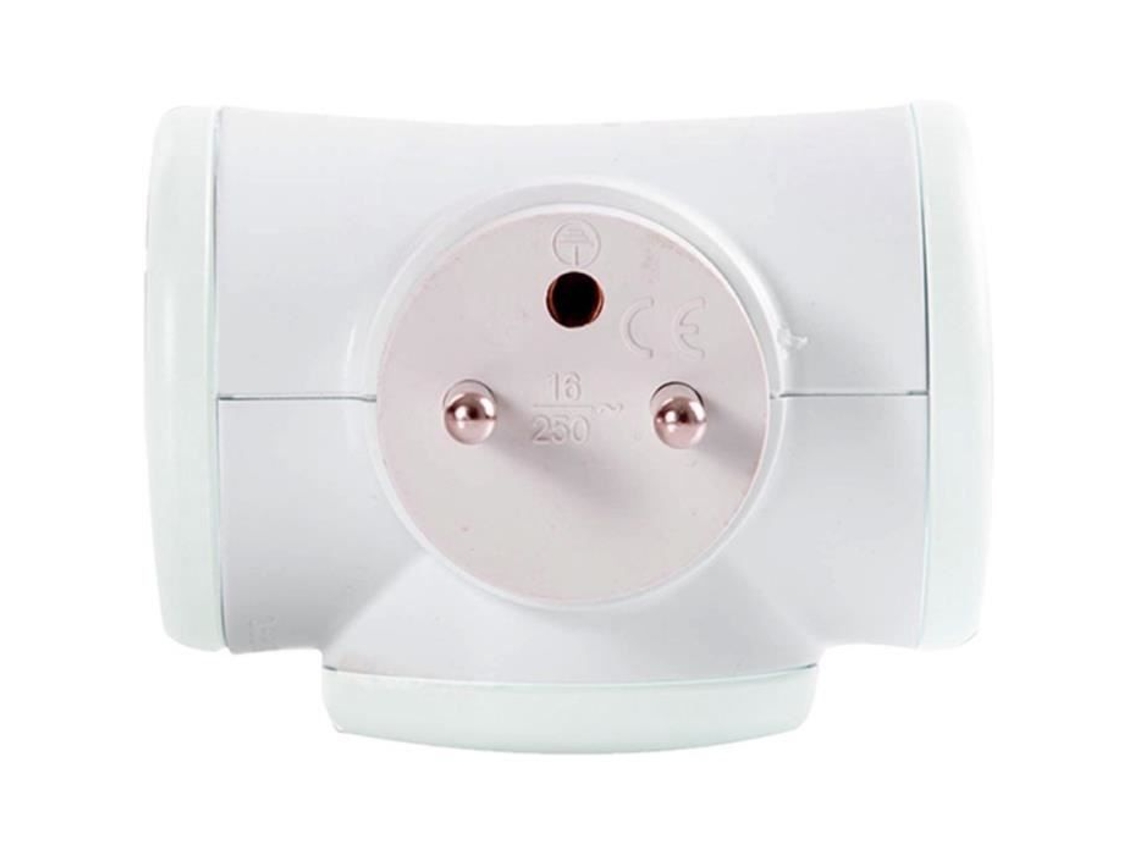 Bloco De Tomada Triplite 3x16a Wattco Branco Cabeça Rotativa 180° 3 Tomadas Interior Waterlily
