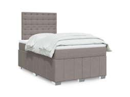 Vidaxl Cama Boxspring C/ Colchão 120x190cm Tecido Castanho-acinzentado