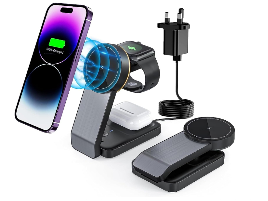 Carregador Viagem Magsafe Para Apple Yizhood Magnética Preto