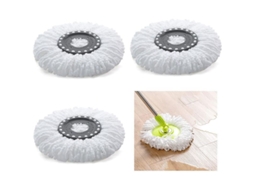Refil de Mop Nova Line de 3 Cabeças Microfibra 360° para Limpeza Fácil