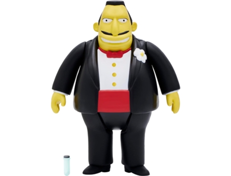 Super 7 The Simpsons Senator Mendoza Figure Reaction Preto