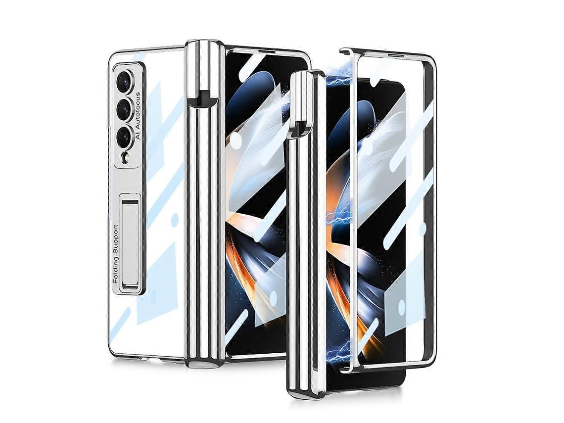 Capa Para Samsung Galaxy Z Fold4 Gkk Com Dobradiça Magnética, Resistente A Impactos E Com Compartimentos Para Caneta.
