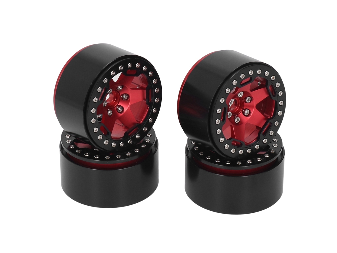 2026zentro-4pcs Naves De Roda De Liga De Alumínio 2,2 Polegadas Para Carro Rc Rock Crawler 1/10 Vermelho