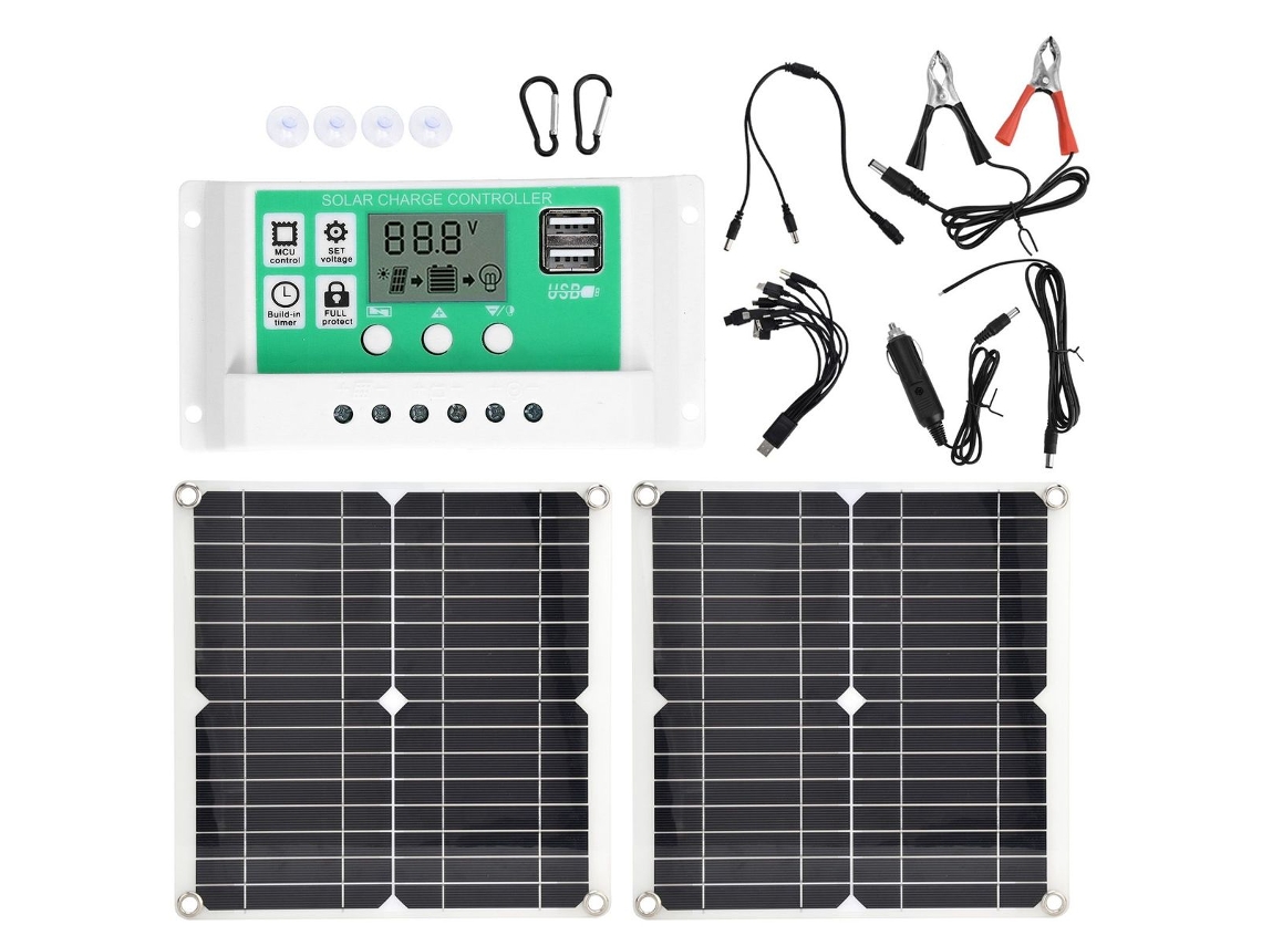 Kit de 2 painéis solares portáteis de 15 W BRILVIBERA