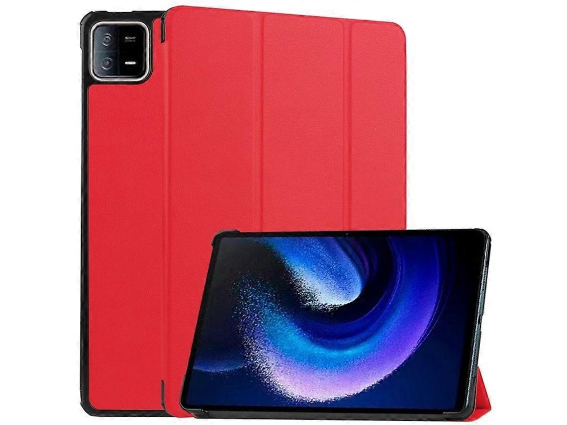 Capa Para Tablet Xiaomi Pad 6 Com Suporte Triplo E Função De Ativação/desativação Automática Em Couro.