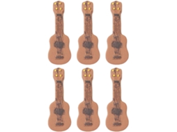 Conjunto 6 Miniaturas Guitarras Decorativas Resina Sintética Perfeitas Fotos Decoração Criando Atmosfera GOKOCO