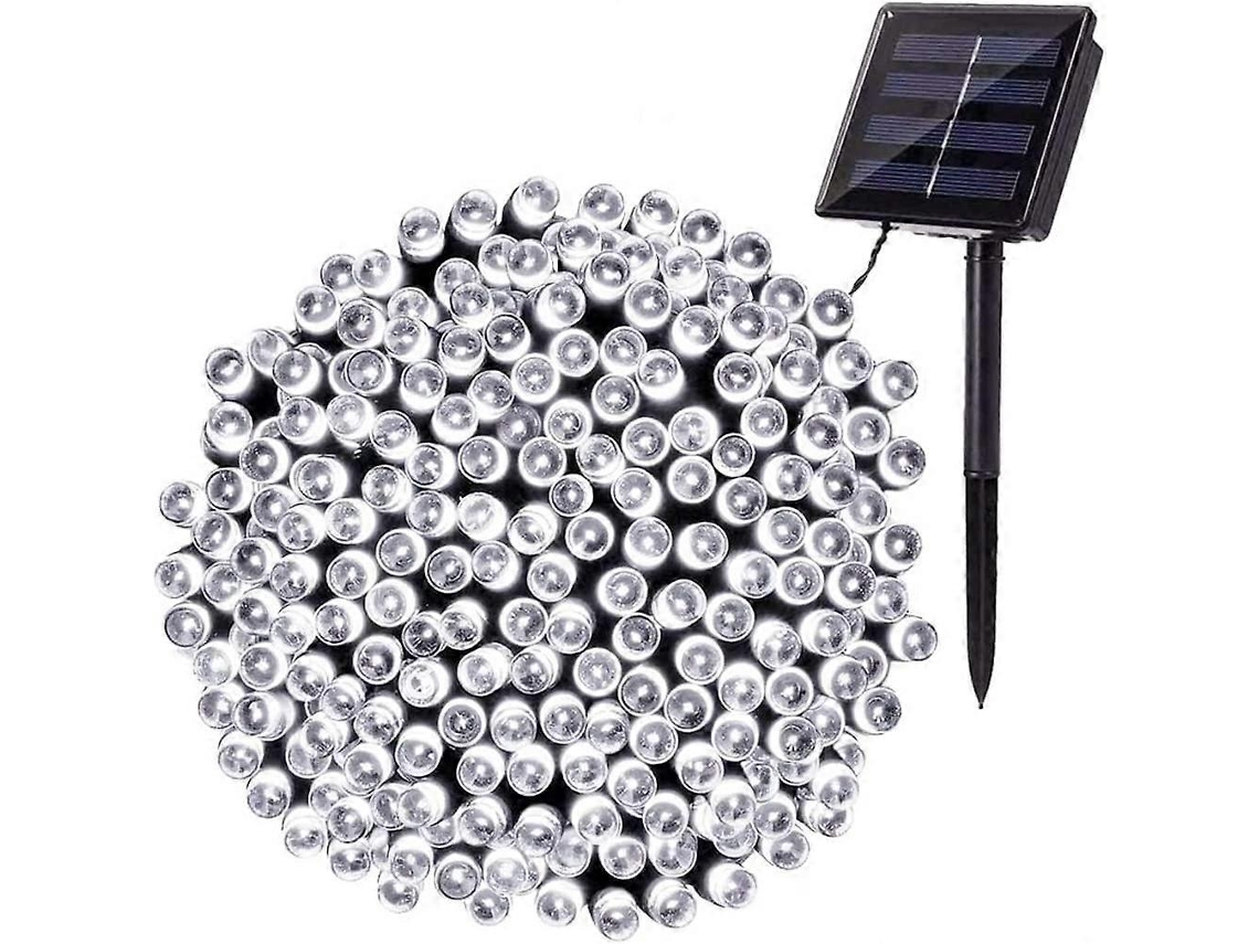Rebe luces de Cadena Solares Exteriores, 22m 200 Led 8 Modos (blanco Frío)