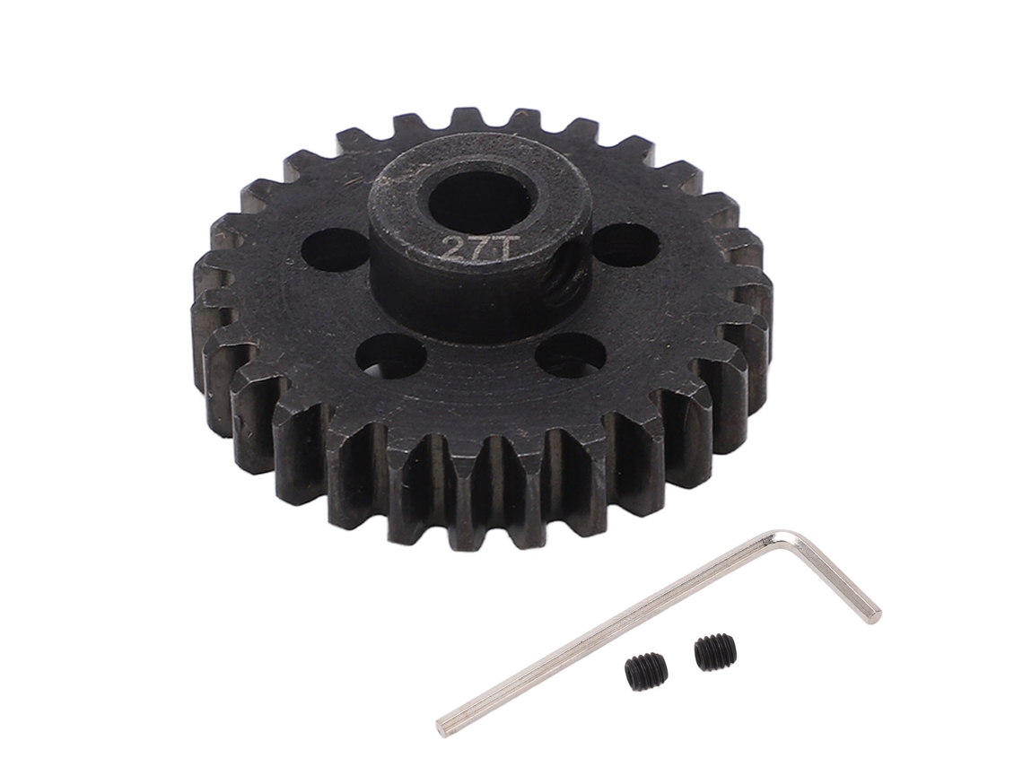 Pinhão de aço 27T para carros RC Arrma escala 1/7 e 1/8, eixo de 5 mm, peça de reposição RC Ara311057bl M1.0