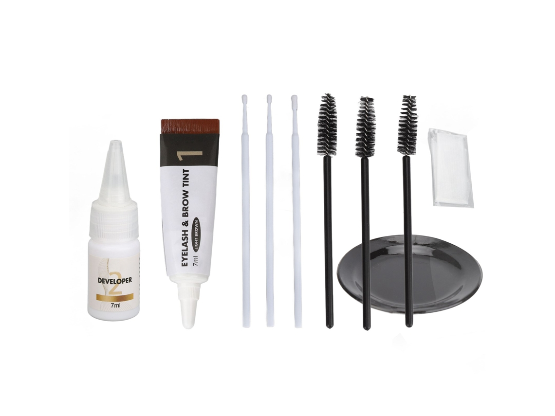 Kit De Cor Para Sobrancelhas E Cílios Profissional 2 Em 1 À Prova De Suor Longo Duração Marrom Claro 7ml