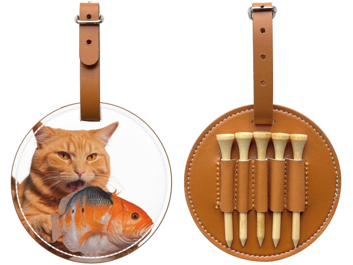 Bolsa Preta para Guardar Tees de Golfe, para Gatos que Comem Peixe, Fácil de Transportar | S/MARCA