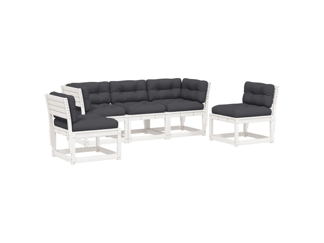 Garden Sofa Set, Garden Sofa Sets Vidaxl Branco Madeira De Pinho (n/a)