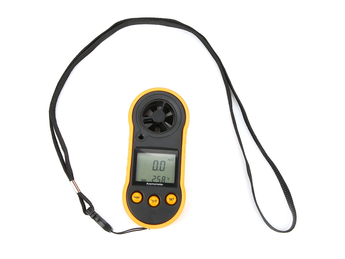 Anemômetro Digital Gm818 Lcd Medidor Manual De Velocidade Do Vento Aire