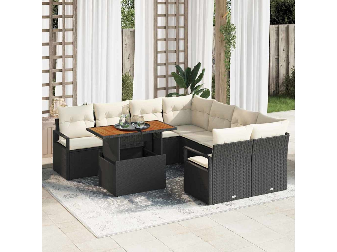 Vidaxl Conjunto De Sofá De Jardim 9 Unid. 8-número De Lugares