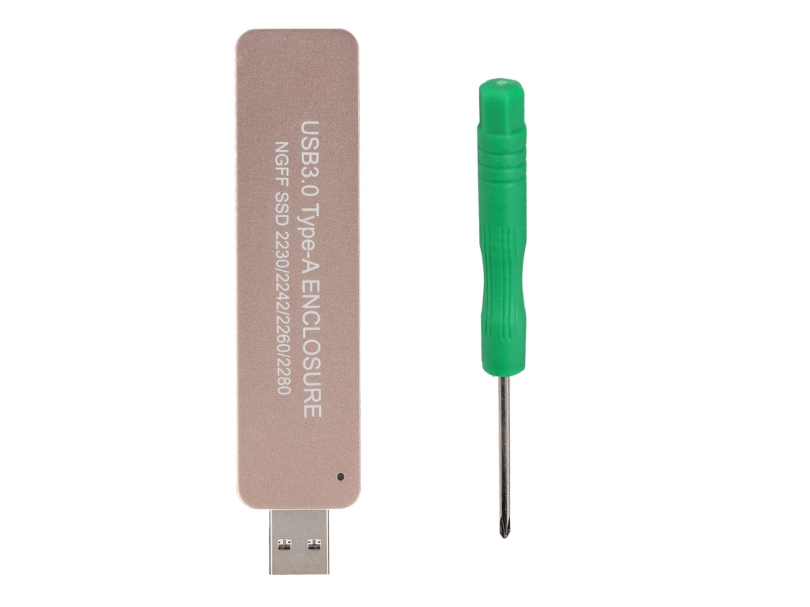 Enclosure Externo De Ssd M.2 Ngff Portátil Usb3.0 Asm1153e Dourado