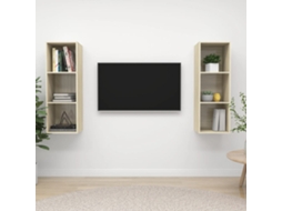 Vidaxl Armários De Parede Tv 2 Pcs Derivados Madeira Carvalho Sonoma