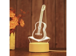 Luminária Noturna Led 3d, Formato De Violino, Em Acrílico, Comando Remoto, Para Quarto, Cabeceira, Sala De Estar E Ambiente Acolhedor