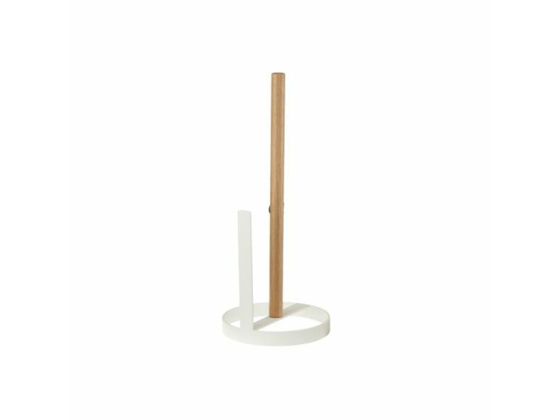 Suporte para Rolos de Papel de Cozinha DKD HOME DECOR Natural Metal Branco Pinheiro (13 X 13 X 31,5 cm)
