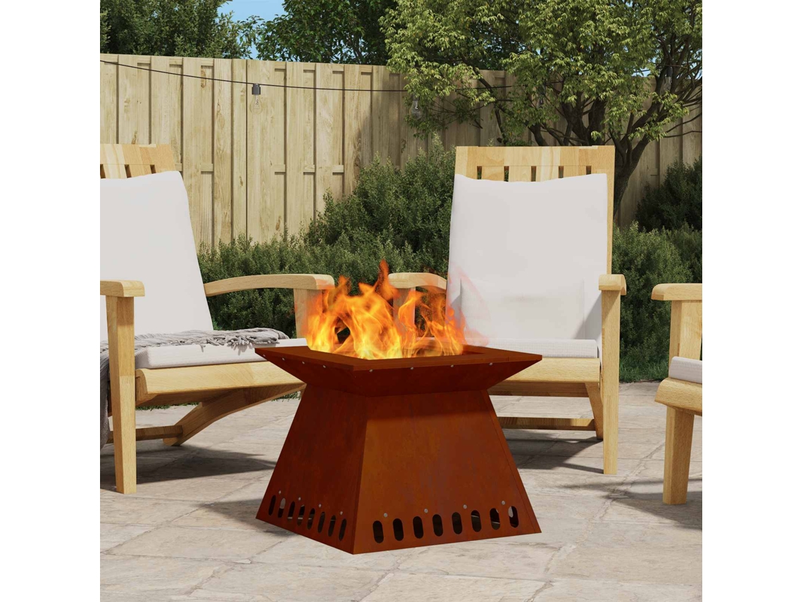 Vidaxl Bowl De Fogo Ferro Enferrujado 48 X 48 X 40 Cm Aço Corten